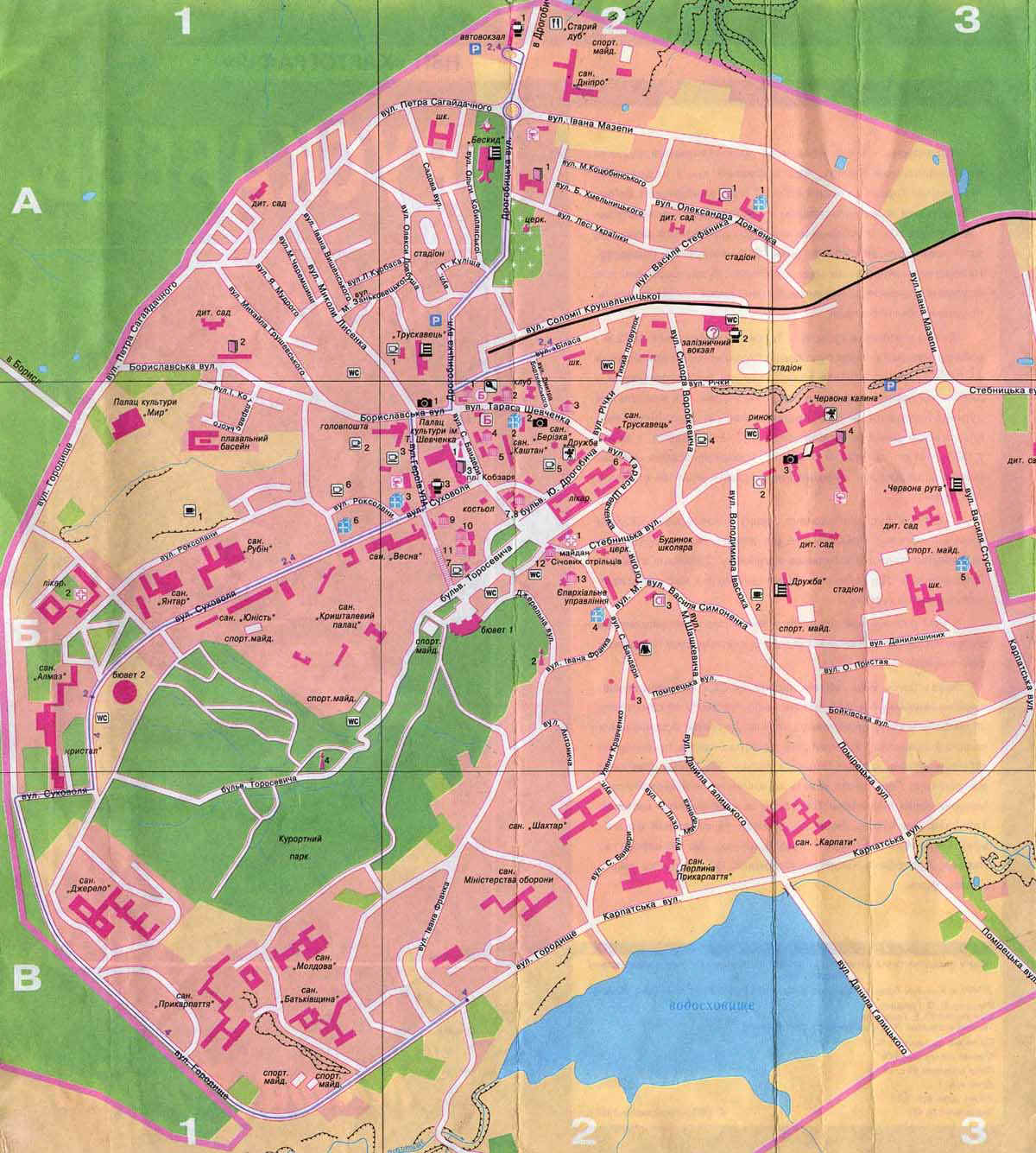 Карта города Трускавца
